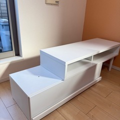 ホワイト 木製 テレビ台の画像
