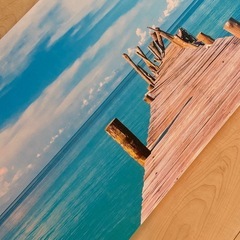 風景画 桟橋と青い海の画像