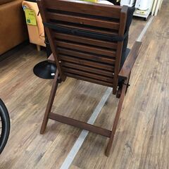 【ジャングルジャングル広陵店】木製椅子　クッションカバー付きの画像