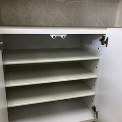 【ジャングルジャングルサカイ石津店】隈木工所 シューズボックス モンペリエ ホワイト クリーニング済み 幅90cm 玄関収納 堺市 石津の画像