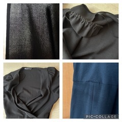 ZARA スリット入り ロングワンピース M 黒 透け感あり 長袖 レディースの画像