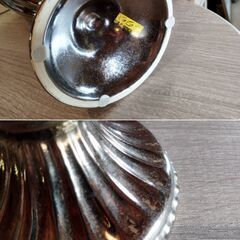 陶器製 花瓶 ブロンズ色 フラワーベース オブジェ 置物 アンティーク調 レトロ　/TJ-2514 2F北の画像