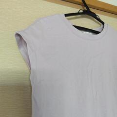 GU　レディース　薄紫 ノースリーブ カットソーロングワンピース　サイズSの画像