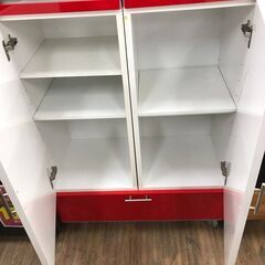 【ジャングルジャングル広陵店】キャビネット　赤白　大の画像