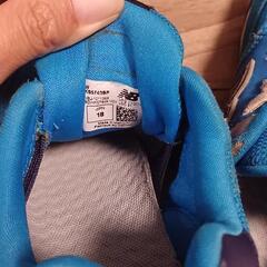 New Balance 574 キッズシューズ 青 18cm ニューバランスの画像