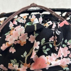 和装用バッグ 竹製 花柄の画像