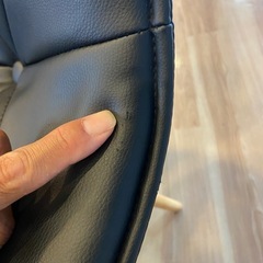 ジュアルチェア　ダイニングチェア　ソフトレザー　同色2脚セット　ブラック　アンティーク　中古　リサイクルの画像