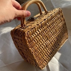天然素材 ミニカゴバック 昭和レトロ アンティークの画像