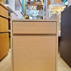美品 ニトリ 2段ワゴン ザッキー40 キャスター付き ナチュラル◆40㎝×奥行45㎝×高さ57.5㎝◆買取帝国 朝霞店 配達可能の画像