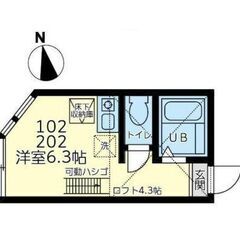💙フリーレント1ヶ月☆敷礼０☆｟1R｠横須賀市☆便利なロフト付き...