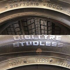 【走行短め】DUNLOP WINTER MAXX SJ8 215/70R16 16インチ スタッドレス 4本 20年製 デリカD:5 アウトランダー エクリプスクロス等 (STC009)の画像