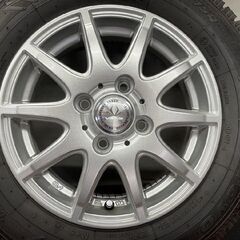 走行短め【TOYO OBSERVE GARIT GIZ 145/80R13】スタッドレス【Weds VOLS 13インチ 4J4HPCD100 +45】22年製 タント等　(STP001)の画像