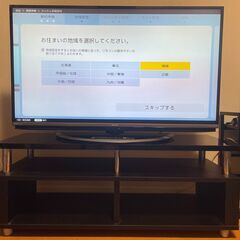 シャープ製45型液晶テレビ＋テレビ台を出品しますの画像
