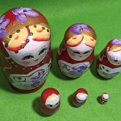 美品●木製入れ子人形★マトリョーシカ★６体 １４ｃｍ～２．５ｃｍ◎の画像