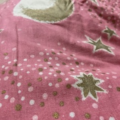 枕  29✖️45✖️h8cm  桃色に金色の星や月の柄の画像