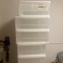 ニトリ プラスチック収納引き出しケース8個 【奥行74cm】の画像