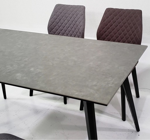 ダイニングテーブル ダークグレー セラミック 4人掛け 幅120cm 石目調