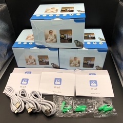 【134】新品3台 屋内/屋外 3MP HD USB給電 ワイヤレスセキュリティWiFiカメラの画像