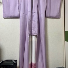 着物　小紋　紫　未使用　裄63の画像