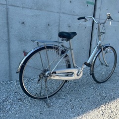 【R38】  ブリヂストン  EBU60 B6H　エブリッジ EBRIDE 26インチ 自転車　シルバー色　学生さん ママチャリ お買い物 現状の画像