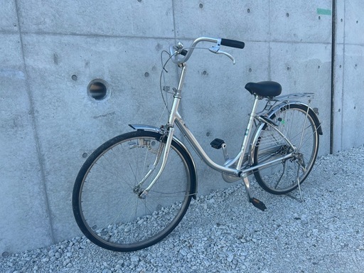 【R38】  ブリヂストン  EBU60 B6H　エブリッジ EBRIDE 26インチ 自転車　シルバー色　学生さん ママチャリ お買い物 現状