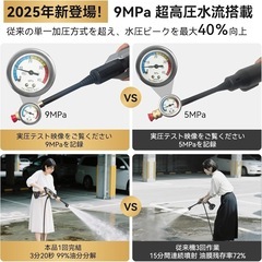 決まりました！ 洗車 のプロ監修✨️ 新品未使用品1点限り❣️ 高圧洗浄機 コードレス 充電式 高圧洗車機 多機能ノズルの画像