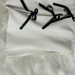 チューブトップ　ZARA 白　黒　オシャレ　ギャル　レディース　S リボンの画像