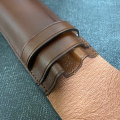Dom Teporna Italy 本革 ペンケース 2本差し シンプル　万年筆の画像