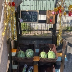 無人販売所オープンです🍉の画像