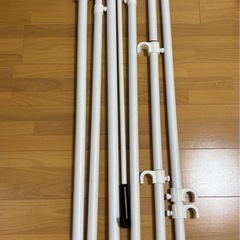 天井突っ張り式 ハンガーラック ホワイトの画像