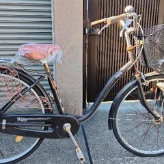  新品カゴとシート 付　オートライト26インチ自転車の画像