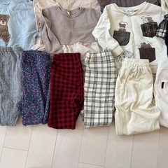 子供服　80サイズ　40点まとめ売り　ベビー服　冬物　長袖　長ズボン　セットアップ　総柄　花柄　チェック　パジャマ　ディズニー　アーノルドパーマー  フルーツオブザルームの画像