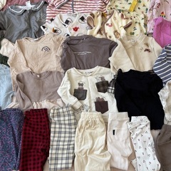 子供服　80サイズ　40点まとめ売り　ベビー服　冬物　長袖　長ズボン　セットアップ　総柄　花柄　チェック　パジャマ　ディズニー　アーノルドパーマー  フルーツオブザルームの画像