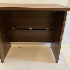 木製折りたたみテーブル　棚付きの画像