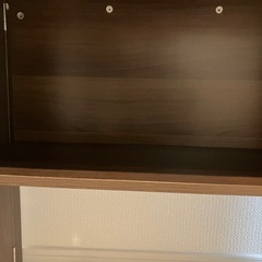 木製折りたたみテーブル　棚付きの画像