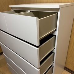 IKEA マルム チェスト 6段 ホワイト（80×123cm）｜北欧モダン・美品・伊勢崎市引き取りの画像