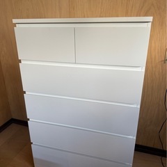 IKEA マルム チェスト 6段 ホワイト（80×123cm）｜北欧モダン・美品・伊勢崎市引き取りの画像