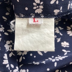みなとのてんらんかい　花柄プリントワンピース　ノースリーブ　ネイビー　Lの画像
