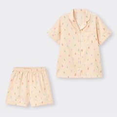 GU サテンパジャマ 3XL 半袖ショートパンツの画像
