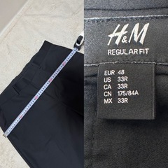 H&M スーツ上下セットアップ パンツ2枚セット エイチアンドエム 黒 ブラックの画像