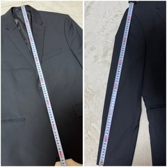 H&M スーツ上下セットアップ パンツ2枚セット エイチアンドエム 黒 ブラックの画像