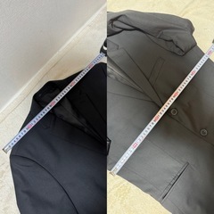 H&M スーツ上下セットアップ パンツ2枚セット エイチアンドエム 黒 ブラックの画像