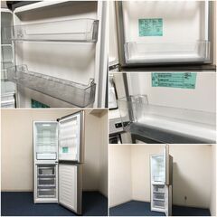 ハイアール 218L 冷蔵庫 2ドア右開きタイプ Global Series JR-NF218A 省エネ機能 コンパクトボディ LED庫内灯 除菌清掃/動作確認済みの画像