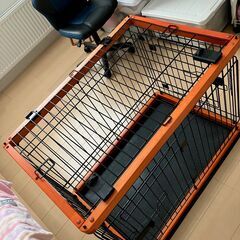 犬用ケージ　木製枠　頑丈ですの画像