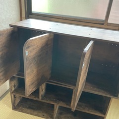 ニトリ Nクリック 扉付き 横置き3段ボックス テレビボード仕様カラーボックス DBRの画像