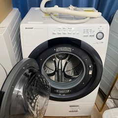 美品　動作保証　シャープ　ES-S7D 左開き　分解清掃済み　コンパクトサイズ60cm✖️60cm　ドラム式洗濯乾燥機　の画像