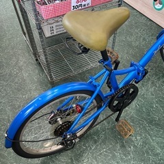 リユースのサカイ東金店  折りたたみ自転車 20インチ 青 ※ギア不良 TJ13474の画像