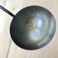 中華用　鉄製　お玉　木製ハンドル付き　チャーハン　炒め物　シーズニング　レードルの画像