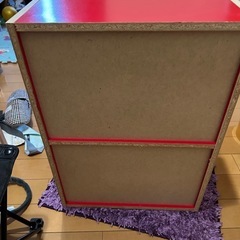 カラーボックス　2段　赤の画像