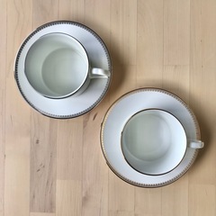 ウェッジウッド　ヴェラウォンヴェラレース　ゴールド　シルバー　カップ&ソーサーの画像